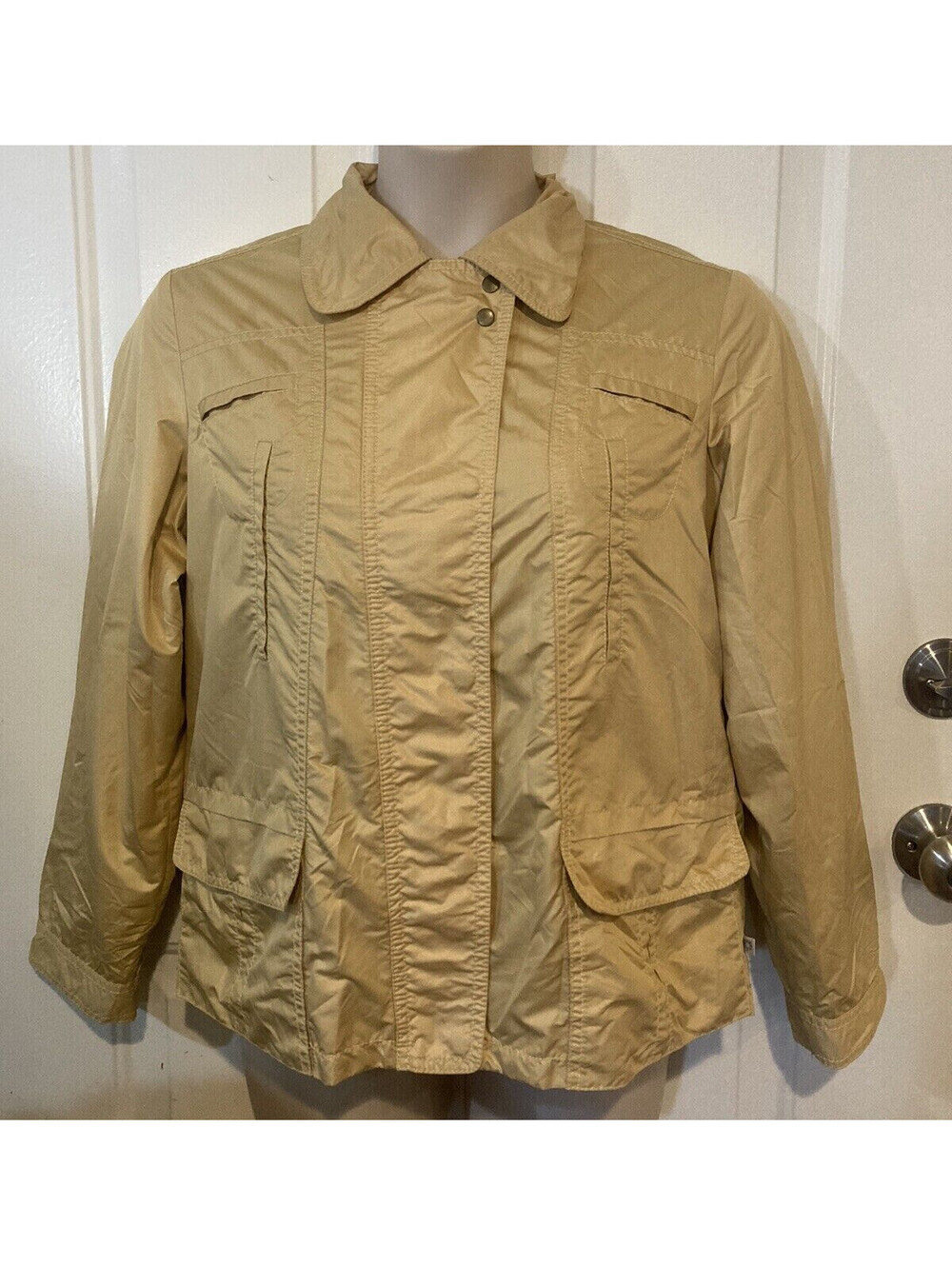 Zenergy Chico's Womens jacket size Medium 2 zip up lightweight yellow